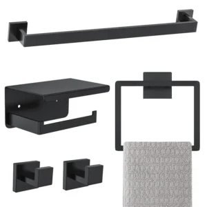Black Bathroom Hardware Accessories Set 5 Pieces