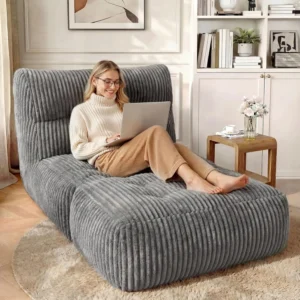 Giant Memory Foam Bean Bag Chair with Ottoman