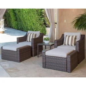 All-Weather Brown Wicker Outdoor Patio Furniture Set
