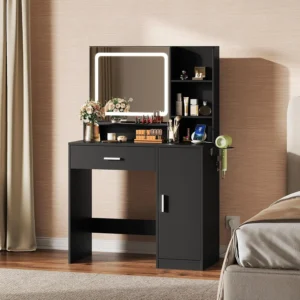 Vanity Desk with Mirror and Lights